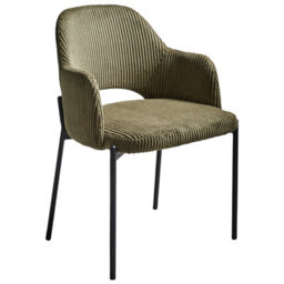 Beliani Set Of 2 Dining Chairs Raton Corduroy Olive Green - thumbnail 5
