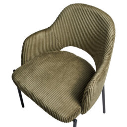 Beliani Set Of 2 Dining Chairs Raton Corduroy Olive Green - thumbnail 8