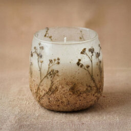 Serenityy Aw Dropship Uk Medium Glass Jar Candle Wildlight Woods - 45Hr Burn, Frosted Glass, Dried Wildflowers. - thumbnail 2