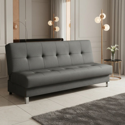 Enduro Xi Click Clack Sofa Bed Wooden Frame Foam Mattress Ideal For Living Room 195X90X85 Cm Grey - image 1