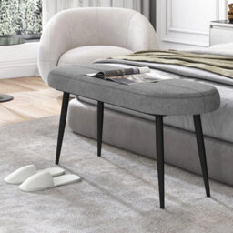 Costway 113 Cm Ottoman Bench Bedroom Upholstered End Of Bed Bench W Cushion - thumbnail 3