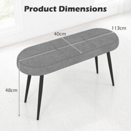 Costway 113 Cm Ottoman Bench Bedroom Upholstered End Of Bed Bench W Cushion - thumbnail 2