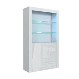Creative Furniture Spectrum Display Cabinet 170Cm - White With Gloss Doors And Led Lights - thumbnail 8