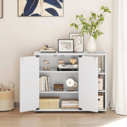3 Tier Shoe Storage Rack Shoe Cabinet With Doors White - thumbnail 5