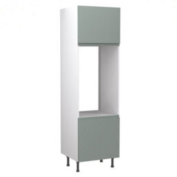 Kitchen Kit Sage Green Matt J-Pull Door Oven (Double) Housing Tall Unit Cabinet Handleless Soft Close Flatpack - 600X2120mm - thumbnail 1