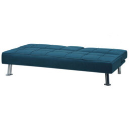 Beliani Sofa Bed 3 Seater Roxen Fabric Blue - thumbnail 6