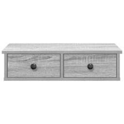 Berkfield Wall Shelf With Drawers Grey Sonoma 60X25X15 Cm Engineered Wood - thumbnail 4