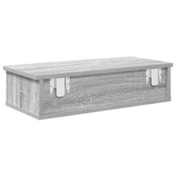 Berkfield Wall Shelf With Drawers Grey Sonoma 60X25X15 Cm Engineered Wood - thumbnail 6