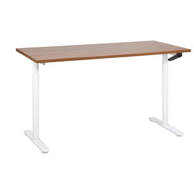 Beliani Manual Adjustable Standing Desk Destinas Brown/ White 160 Cm 72 Cm - image 1