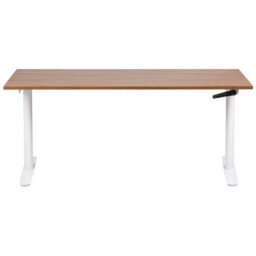 Beliani Manual Adjustable Standing Desk Destinas Brown/ White 160 Cm 72 Cm - thumbnail 4