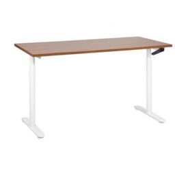 Beliani Manual Adjustable Standing Desk Destinas 160 Cm 72 Cm Brown/ White