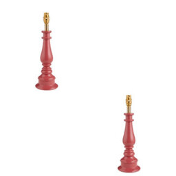 Loops Elegant Pink Clay And Brass Table Lamp Bases - Set Of 2