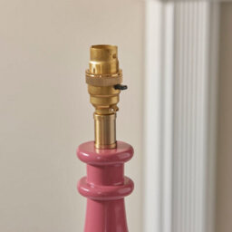 Loops Elegant Pink Clay And Brass Table Lamp Bases - Set Of 2 - thumbnail 3