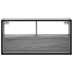 Berkfield Tv Cabinet Grey Sonoma 80X31X39.5 Cm Engineered Wood And Metal - thumbnail 4