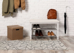 RugsX Runner Sizal Floorlux Design 20605 Triangles, Geometric Silver / Black  120X160 Cm - thumbnail 3