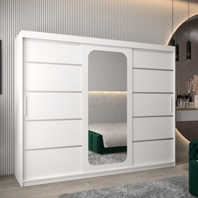 Arte Modern White Uppsala V2 Sliding Door Wardrobe 250Cm - Mirrored Storage For Bright Interiors - image 1