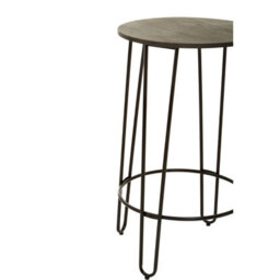 Orsina Sturdy Set Of 3 Black Frame Bar Table Stool Set , Hairpin Stool For Kitchen Counter, Elm Wood Metal Stool - thumbnail 8