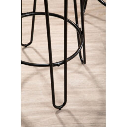 Orsina Sturdy Set Of 3 Black Frame Bar Table Stool Set , Hairpin Stool For Kitchen Counter, Elm Wood Metal Stool - thumbnail 5