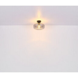 Luminosa Lighting Luminosa Giuseppe Globe Ceiling Light Matt Black Smoke Glass Shade 1X E27 - thumbnail 5