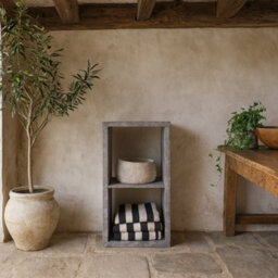 Wyld Haus Shanghai Concrete Grey 2X1 Storage Unit 2 Shelves - thumbnail 1