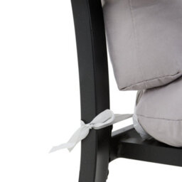 Thehotsale Set Of 2 Grey Outdoor Garden Chair Seat Pad Cushions - thumbnail 4