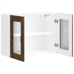Berkfield Durable Kitchen Wall Cabinet With Glass Door Kalmar Smoked Oak Engineered Wood - thumbnail 7