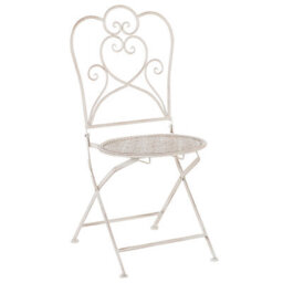Beliani Set Of 2 Garden Bistro Chairs Beige Metal Shabby Chic - Filigree Outdoor Dining Chairs, No Assembly - thumbnail 5