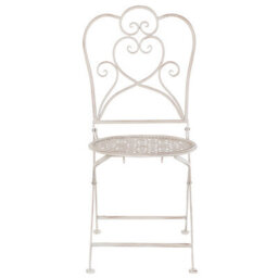 Beliani Set Of 2 Garden Bistro Chairs Beige Metal Shabby Chic - Filigree Outdoor Dining Chairs, No Assembly - thumbnail 2