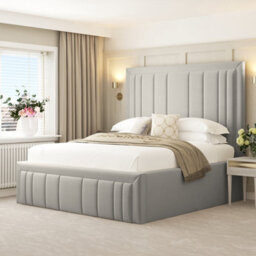 "Bed Choices Emperor Bed Frame 54"" Headboard With Ottoman Storage (No Mattress) - Double (Silver)" - thumbnail 1