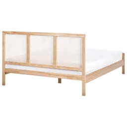 Beliani Bed Pine Wood Salernas 160 X 200 Cm (Eu King Size) Light Brown - thumbnail 5