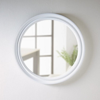 Deenz Traditional Bold Round Mirror Stylish Statement And Brighten Piece Timeless Decoration For Home Grey Framed Border 50Cm Dia - image 1
