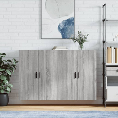Berkfield Wall Mounted Cabinets 2 Pcs Grey Sonoma 69.5X34X90 Cm - image 1