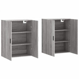 Berkfield Wall Mounted Cabinets 2 Pcs Grey Sonoma 69.5X34X90 Cm - thumbnail 4