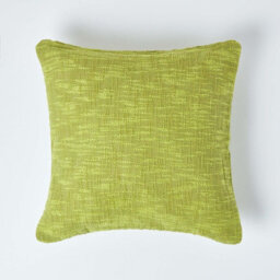 Homescapes Nirvana Cotton Green Cushion Cover, 60 X 60 Cm