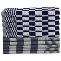 Berkfield 10 Piece Towel Set Blue And White Cotton - thumbnail 3