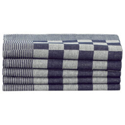 Berkfield 10 Piece Towel Set Blue And White Cotton - thumbnail 5