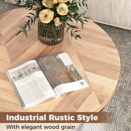 Tea Cocktail Table With Faux Wooden Top For Storage - thumbnail 6