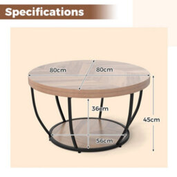 Tea Cocktail Table With Faux Wooden Top For Storage - thumbnail 2