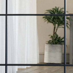 Jōbū Jobu Home - Kyo - Full Length Black Metal Rectangle Lattice Grid Mirror - 180Cm X 105Cm - thumbnail 2