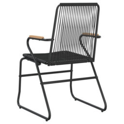 Garden Chairs 4 Pcs Black 58X59X85.5 Cm Pvc Rattan - thumbnail 6