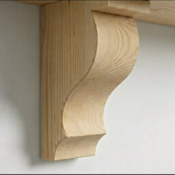 Off The Grain Wooden Mantel Shelf - Solid Pine With Corbels, Natural Paintable - L110Cm - thumbnail 3