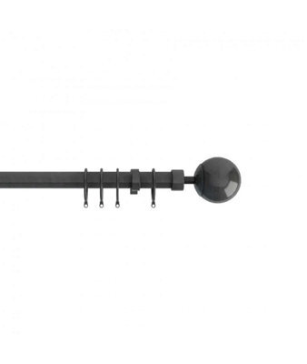 22-25mm  Finesse Ball End Metal Curtain Pole Set - Gun Metal Grey - image 1