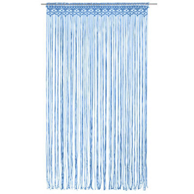 Berkfield Practical Macrame Curtain Blue 140X240 Cm Cotton