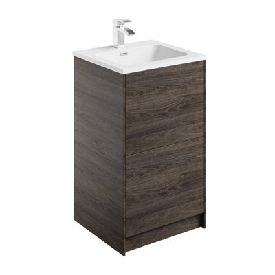 Plum&clay Borneo Dark Wood Freestanding Vanity Unit & Basin Set (W)500mm (H)855mm - image 1