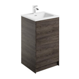 Plum&clay Borneo Brown Dark Wood Freestanding Vanity Unit & Basin Set Bathroom Furniture (W)500mm (H)855mm