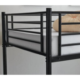 Single Bunk Bed Frame Metal Loft Sleeper Two Drawers Ladder Safety Guardrail - thumbnail 4