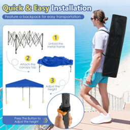 Gainoom 300 X 295 Cm Pop Up Canopy Tent Blue Foldable Outdoor Sunshade Patio Shelter Gazebo - thumbnail 9