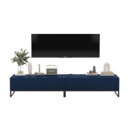 Heze Furniture Elpis Glamour Tv Sideboard 220 Cm Tv Unit - Navy Matt / Black Frame - thumbnail 1
