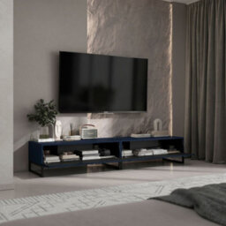 Heze Furniture Elpis Glamour Tv Sideboard 220 Cm Tv Unit - Navy Matt / Black Frame - thumbnail 2