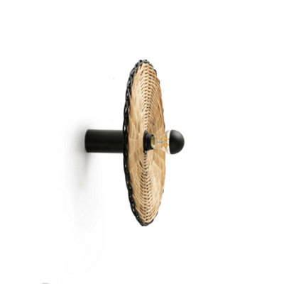Luminosa Lighting Luminosa Costas 400 H140 Black, Rattan Wall / Ceiling Lamp - image 1
